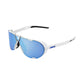 100 Percent Westcraft Sunglasses - One Size Fits Most - Soft Tact White Hiper Blue Multilayer Mirror Lens