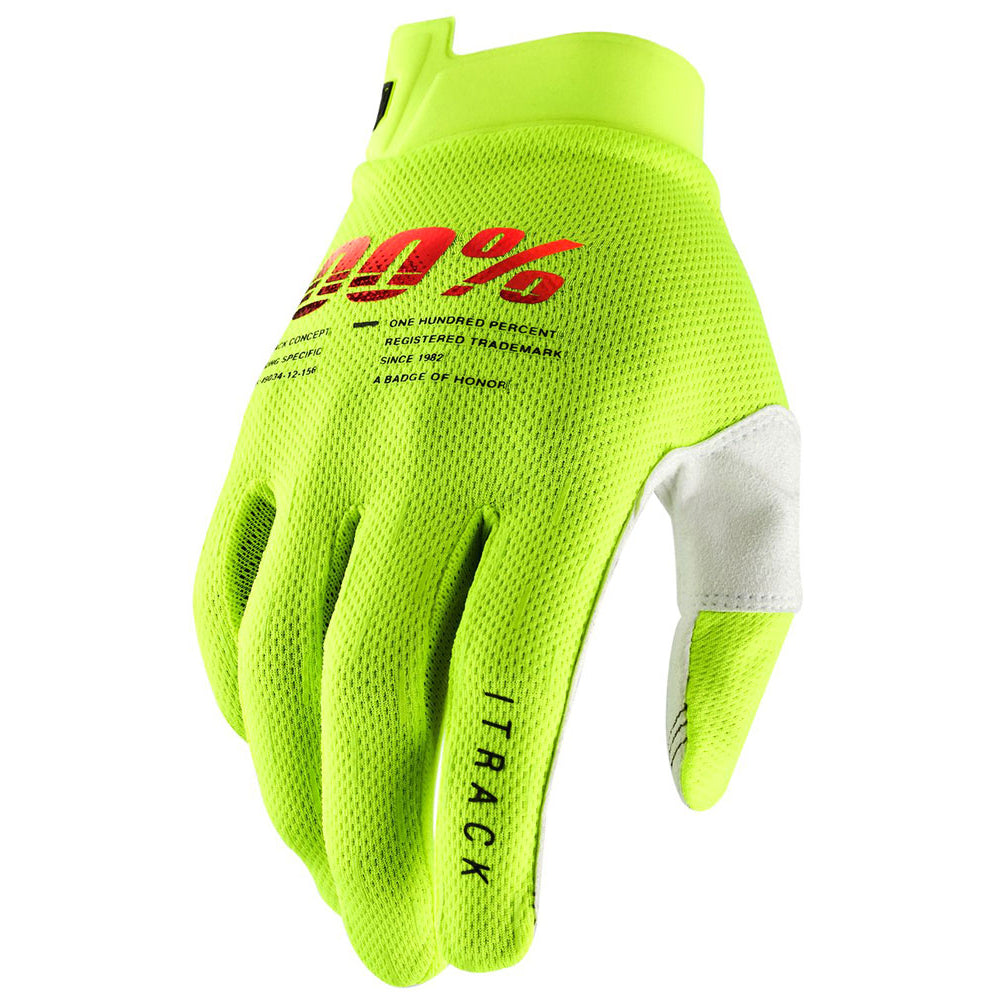 100 Percent iTrack Glove - M - Fluo Yellow