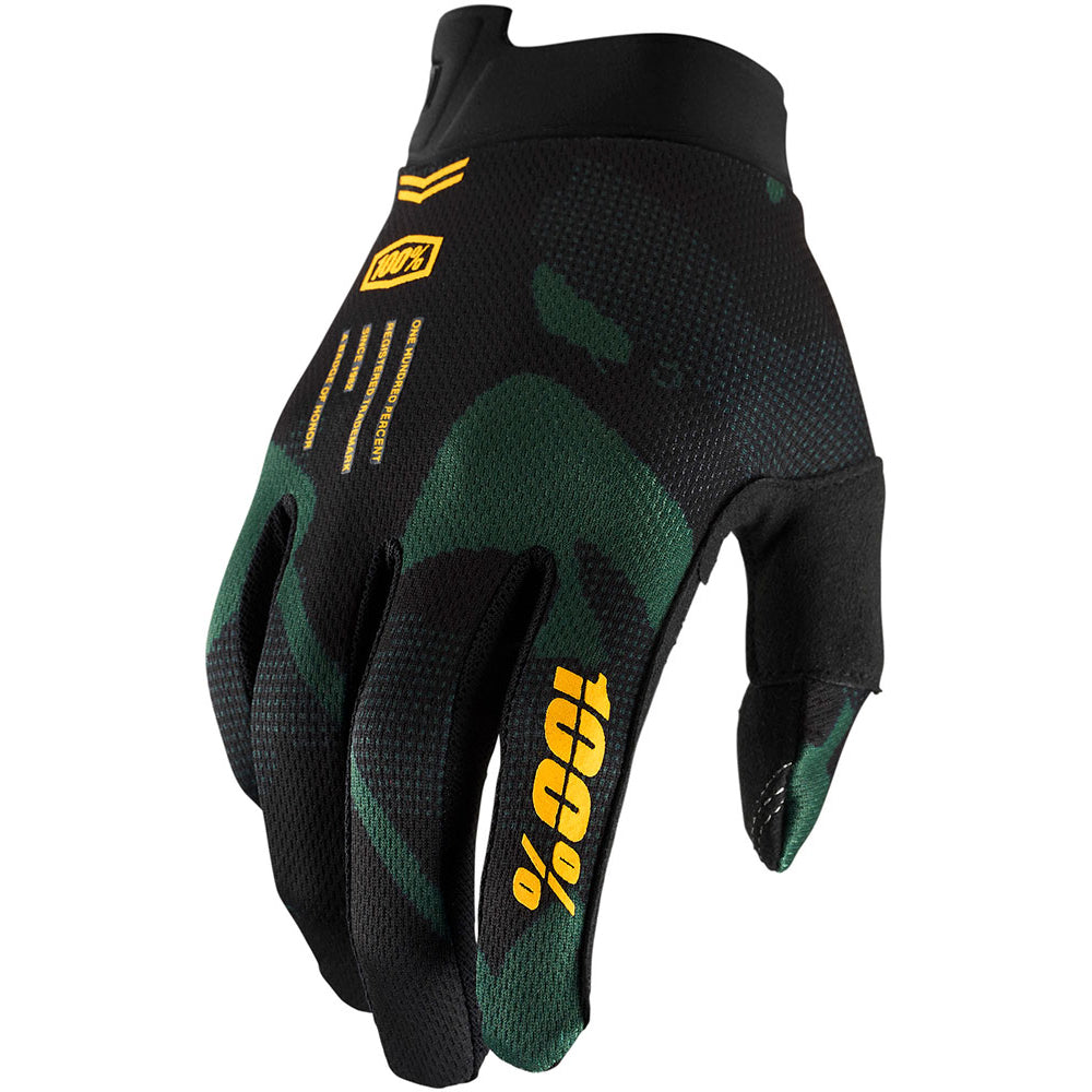 100 Percent iTrack Youth Gloves - M - Sentinel Black