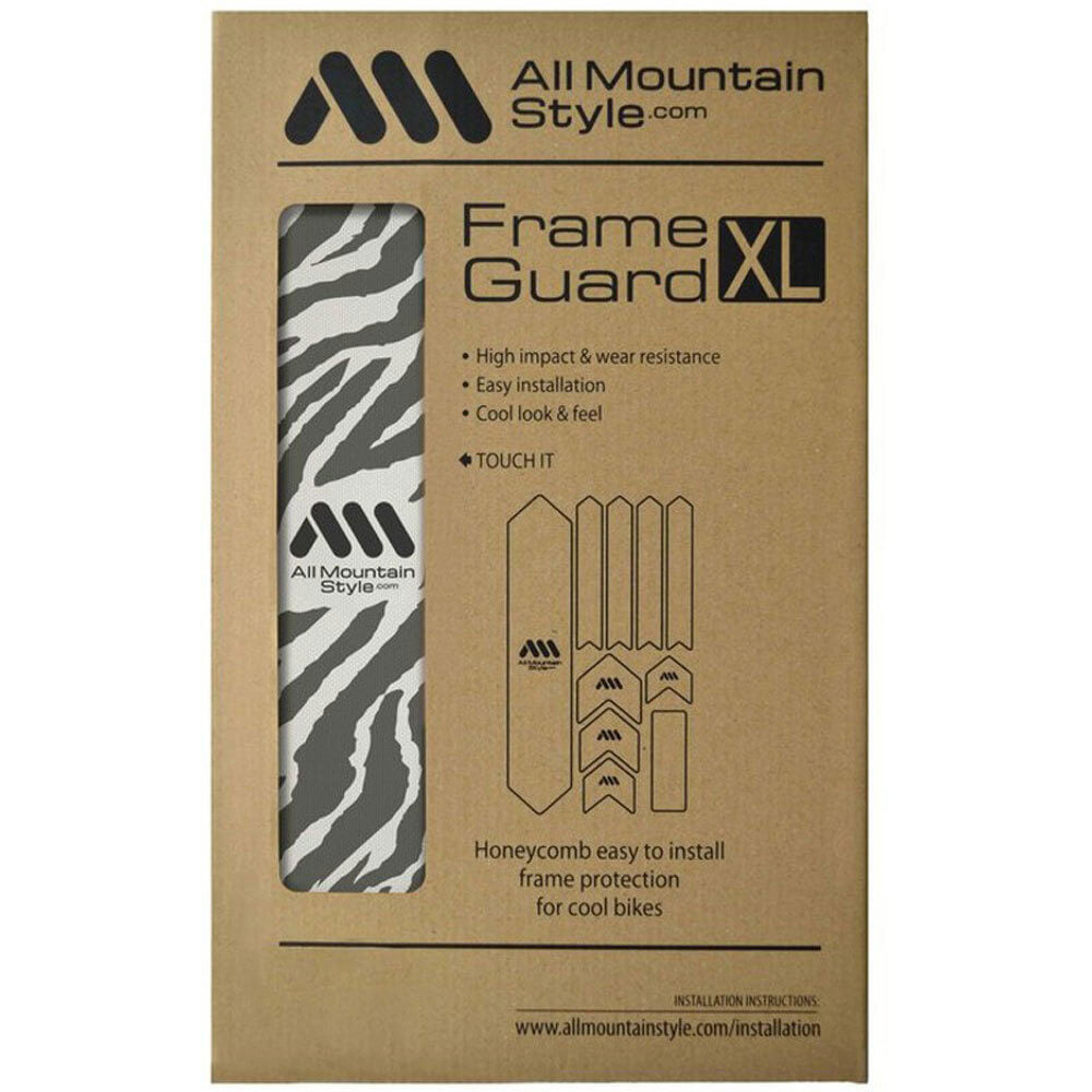 All Mountain Style AMS XL Honeycomb Frame Guard - Clear - Zebra