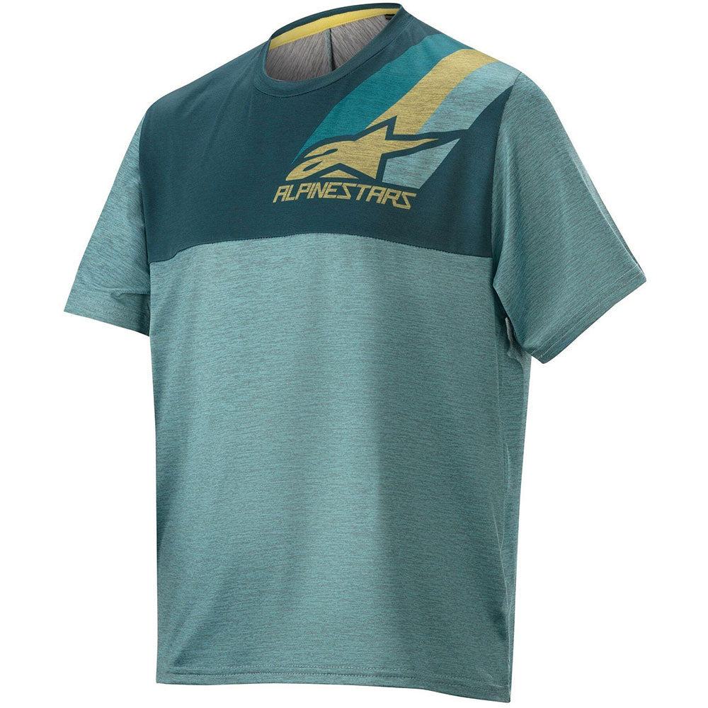 AlpineStars Alps 4.0 Youth Short Sleeve Jersey - M - Melange Ceramic - Atlantic