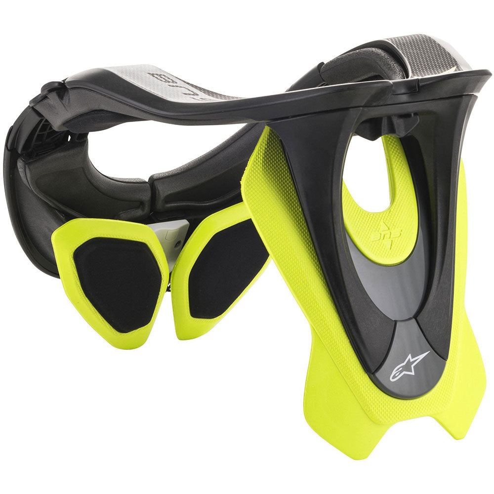 AlpineStars BNS Tech-2 Neck Brace - L-XL - Black - Fluro Yellow