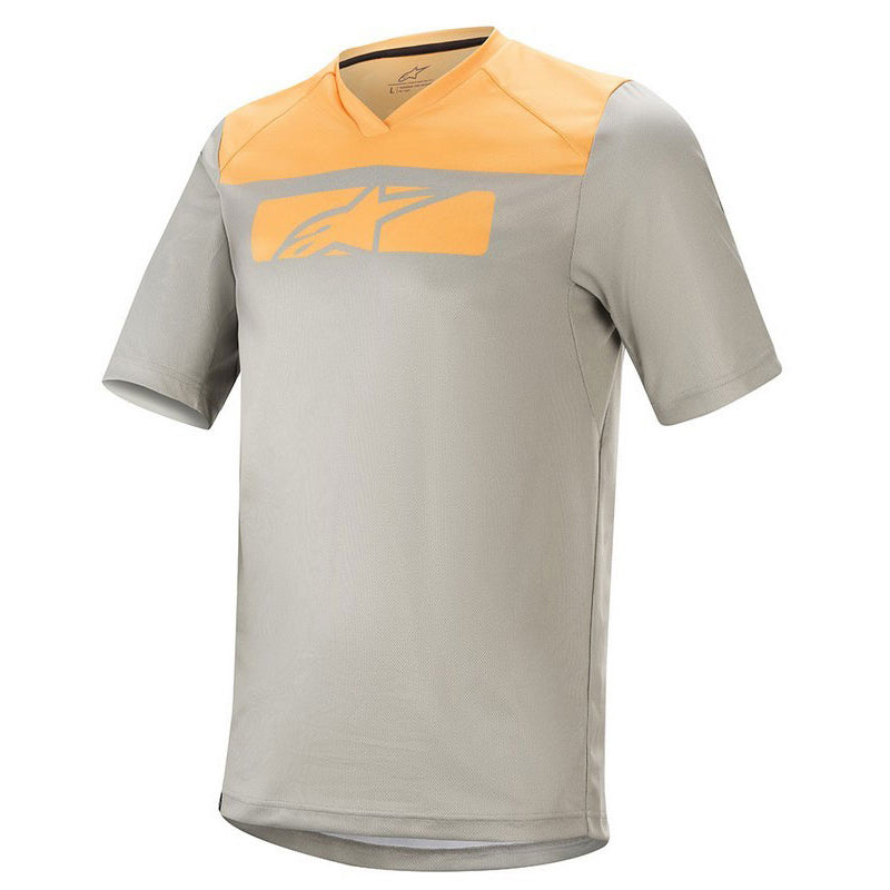 AlpineStars Drop 4.0 Short Sleeve Jersey - S - Green - Steel - Tangerine