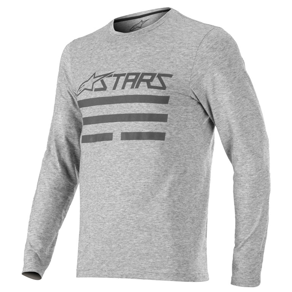 AlpineStars Merino Long Sleeve Jersey - XL - Melange Light Grey - Atlantic
