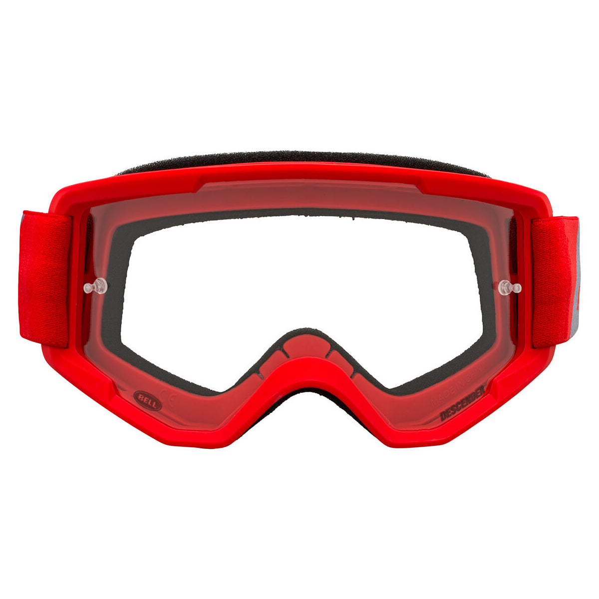 Bell Descender Goggles - One Size Fits Most - Outbreak Matte Red - Grey - Clear Lens