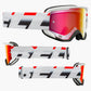 Bell Descender Goggles - Victory Matte White - Red - Black - Revo Red Mirror Lens