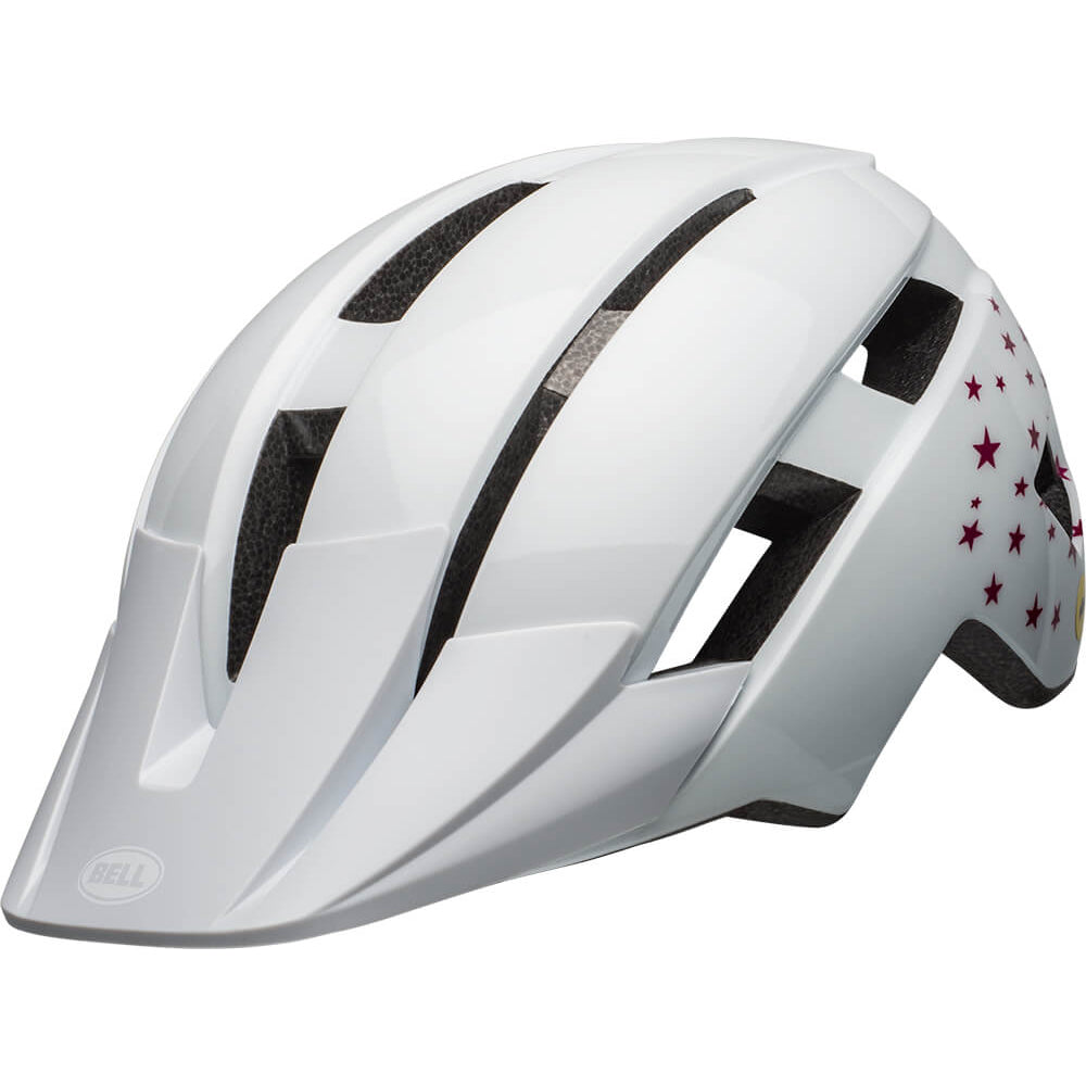 Bell Sidetrack 2 Youth Helmet - Youth - One Size Fits Most - Stars Gloss White