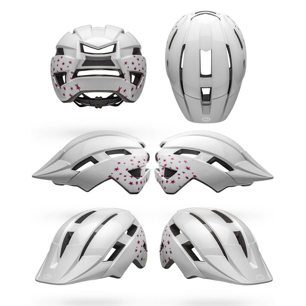 Bell Sidetrack 2 Youth Helmet - Youth - One Size Fits Most - Stars Gloss White