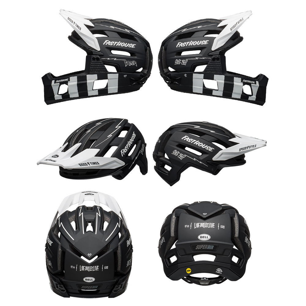 Bell Super Air R Spherical MIPS Helmet - M - Fasthouse Matte Black - White - AS-NZS 2063-2008 Standard