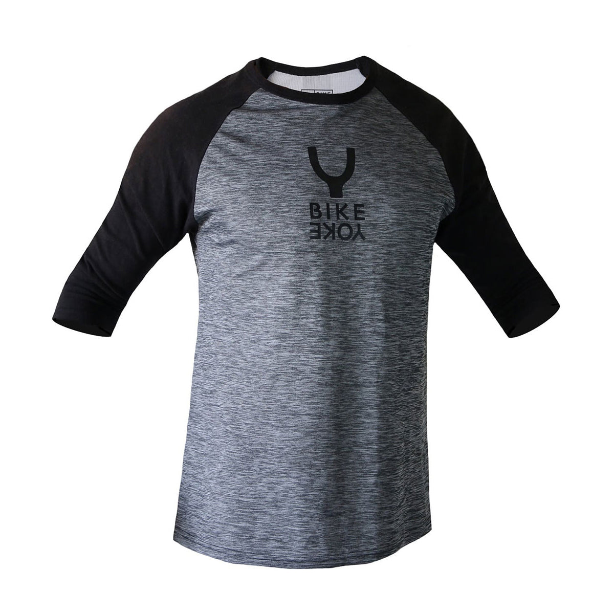 BikeYoke Rider's Men's 3-4 Sleeve Jersey - XL - Grey - Black