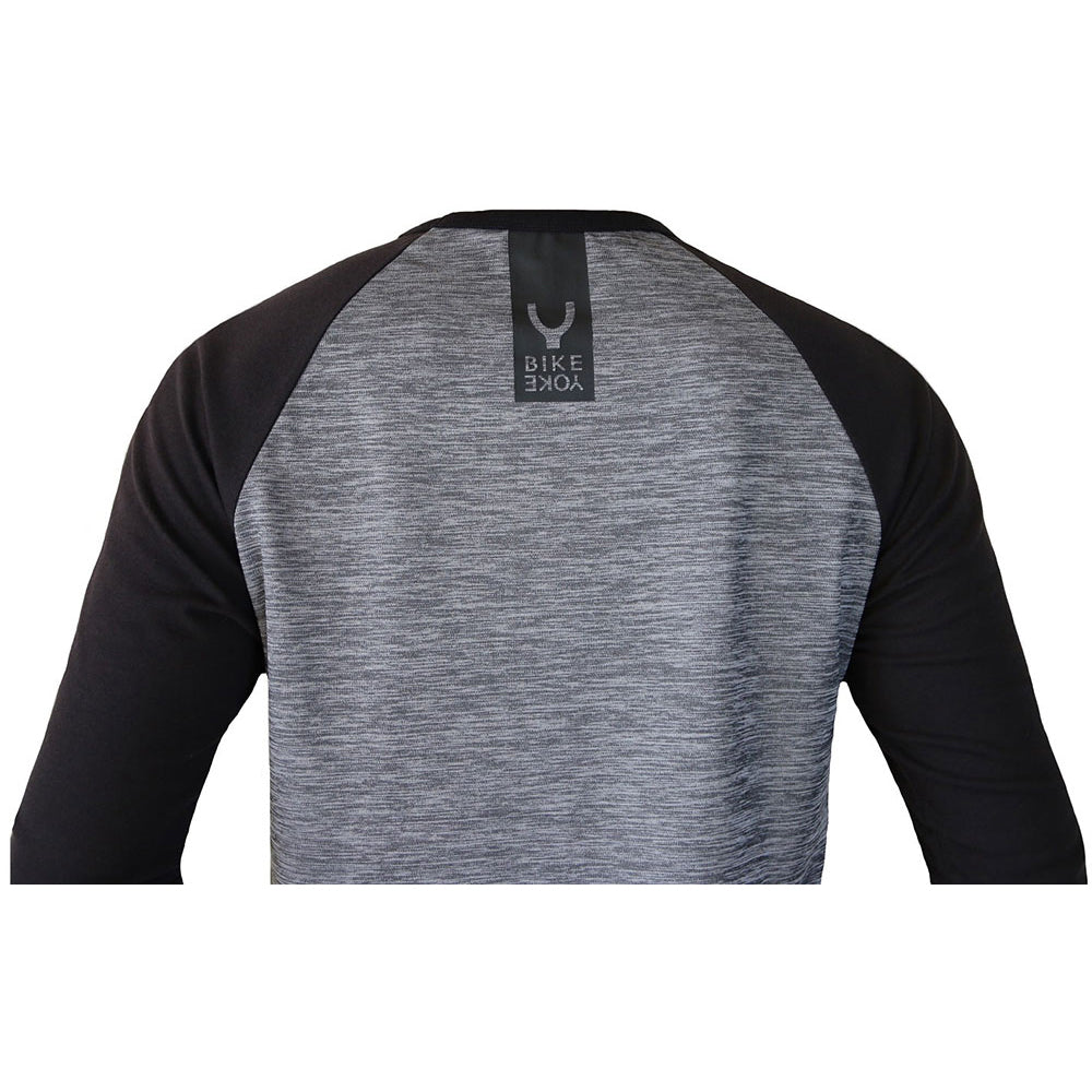 BikeYoke Rider's Men's 3-4 Sleeve Jersey - S - Grey - Black