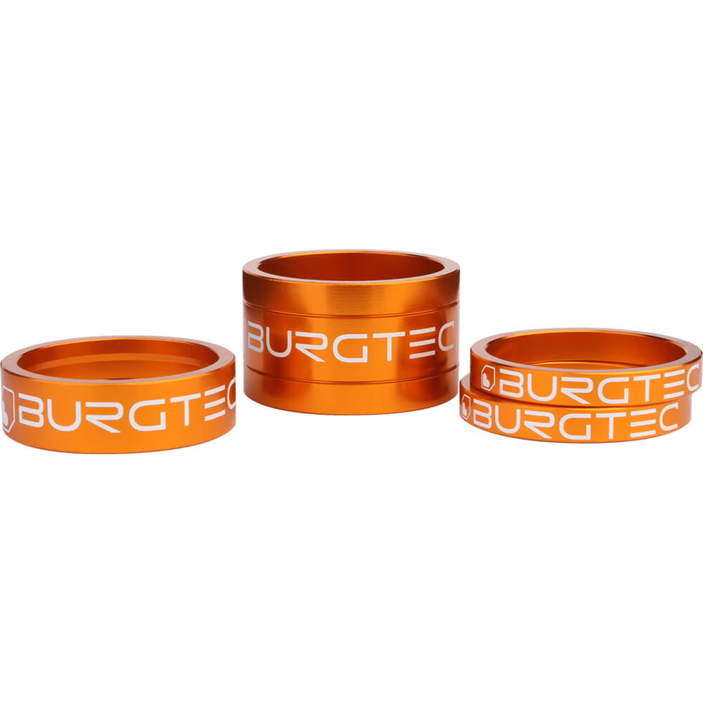 Burgtec Headset Spacer Kit - Iron Bro Orange - 2x5mm-1x10mm-1x20mm