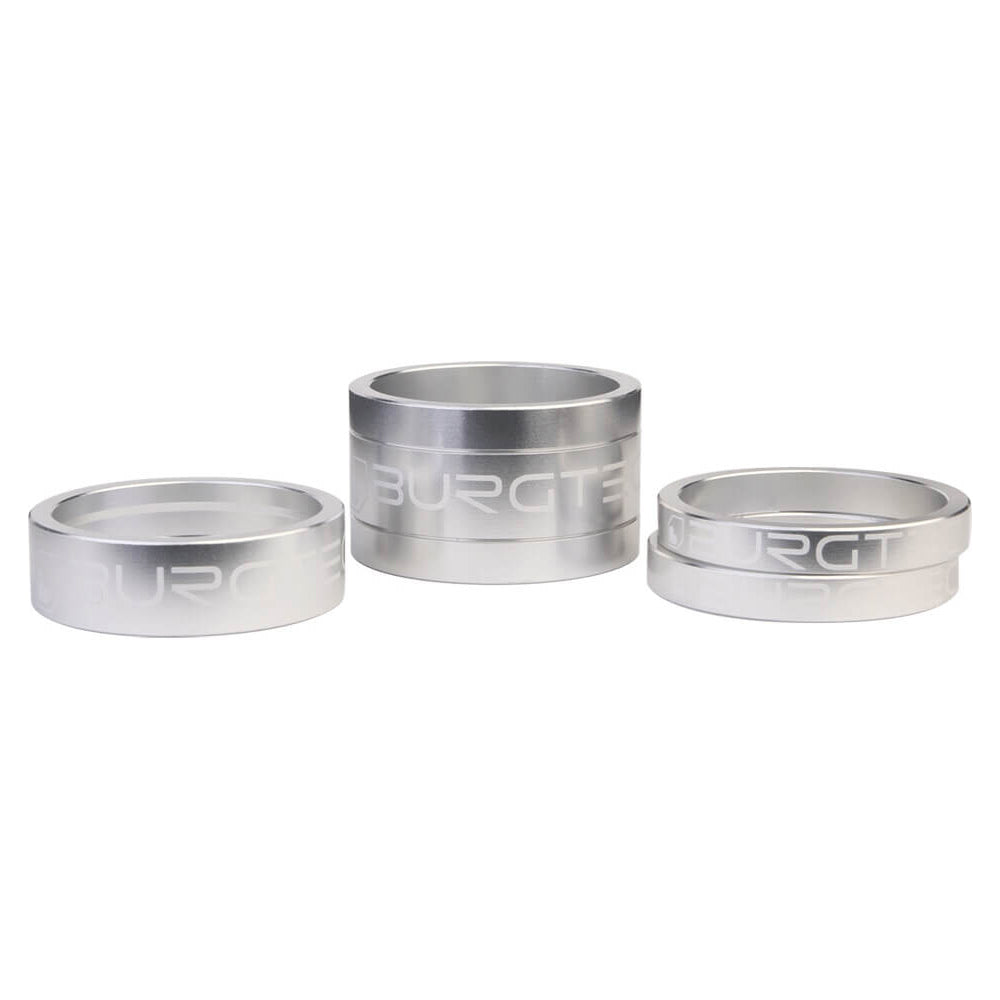 Burgtec Headset Spacer Kit - Rhodium Silver - 2x5mm-1x10mm-1x20mm