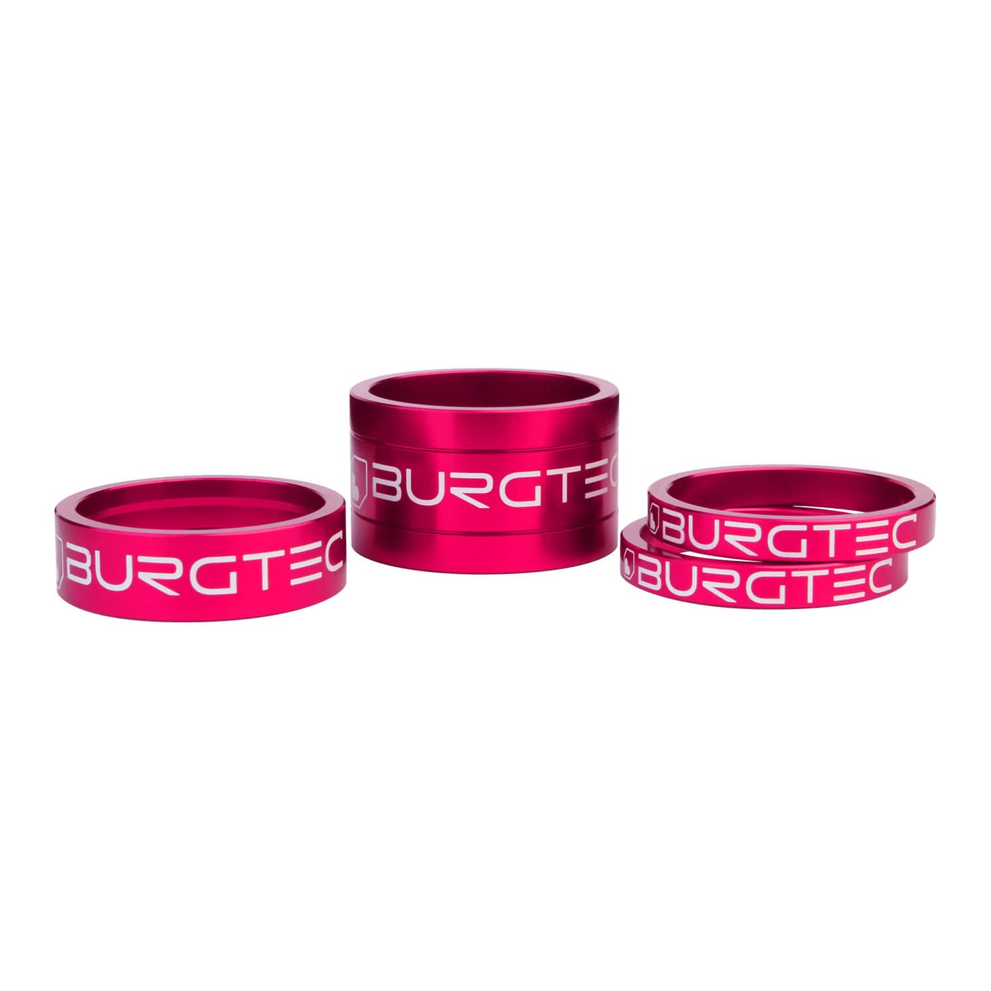 Burgtec Headset Spacer Kit - Toxic Barbie Pink - 2x5mm-1x10mm-1x20mm