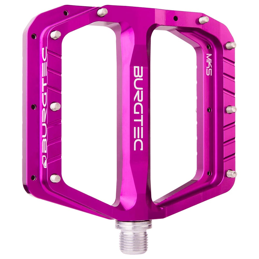 Burgtec Penthouse MK5 Steel Axle Alloy Flat Pedals - Purple Rain