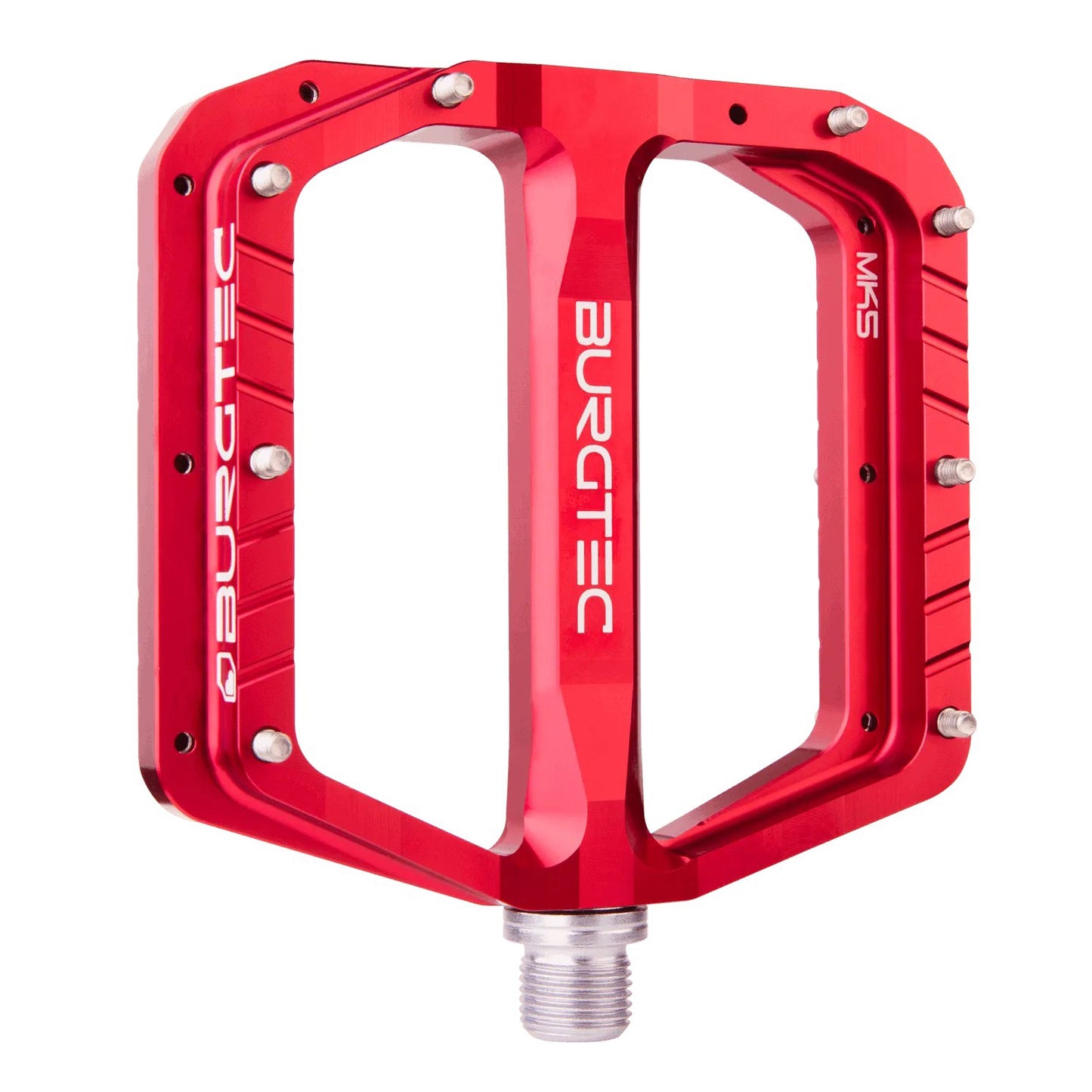 Burgtec Penthouse MK5 Steel Axle Alloy Flat Pedals - Race Red