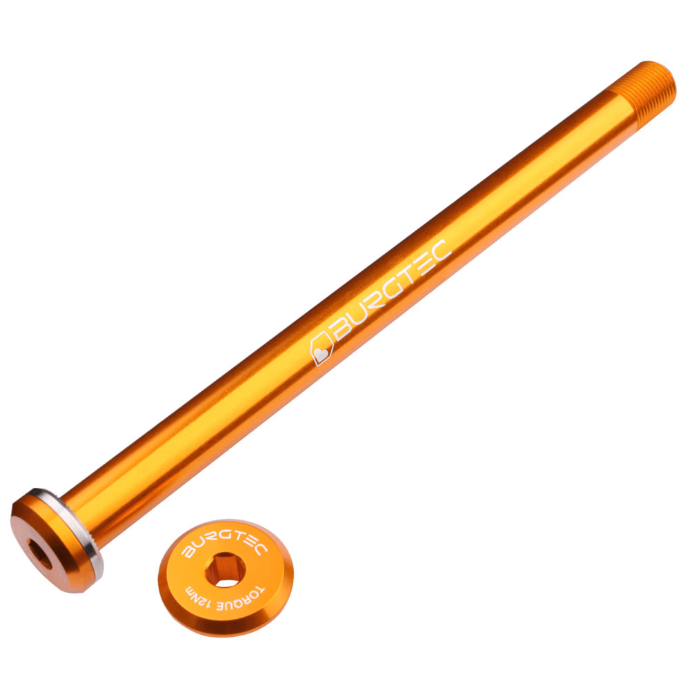 Burgtec Santa Cruz Rear Axle - Iron Bro Orange - 168.5mm Axle Length - M12 x 1mm Thread Pitch