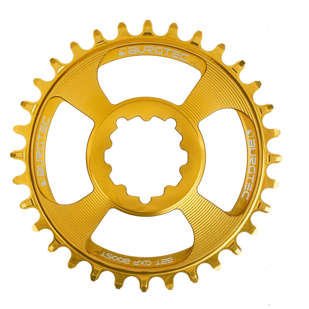 Burgtec Thick-Thin Direct Mount Chain Ring - SRAM Direct Mount - 3mm Boost - Round - Bullion Gold - 9-12 Speed - 28T