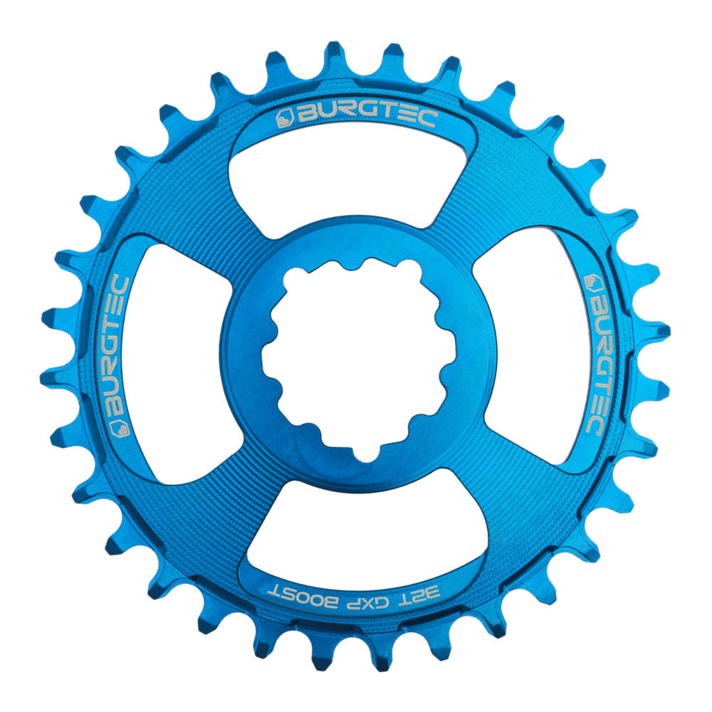 Burgtec Thick-Thin Direct Mount Chain Ring - SRAM Direct Mount - 3mm Boost - Round - Deep Blue - 9-12 Speed - 34T