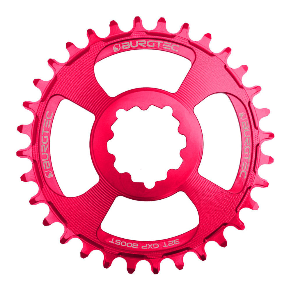 Burgtec Thick-Thin Direct Mount Chain Ring - SRAM Direct Mount - 3mm Boost - Round - Toxic Barbie Pink - 9-12 Speed - 30T