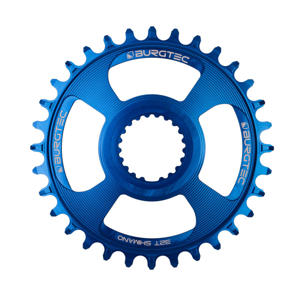 Burgtec Thick-Thin Direct Mount Chain Ring - Shimano Direct Mount - 3mm Boost - Round - Deep Blue - 12 Speed Shimano - 30T