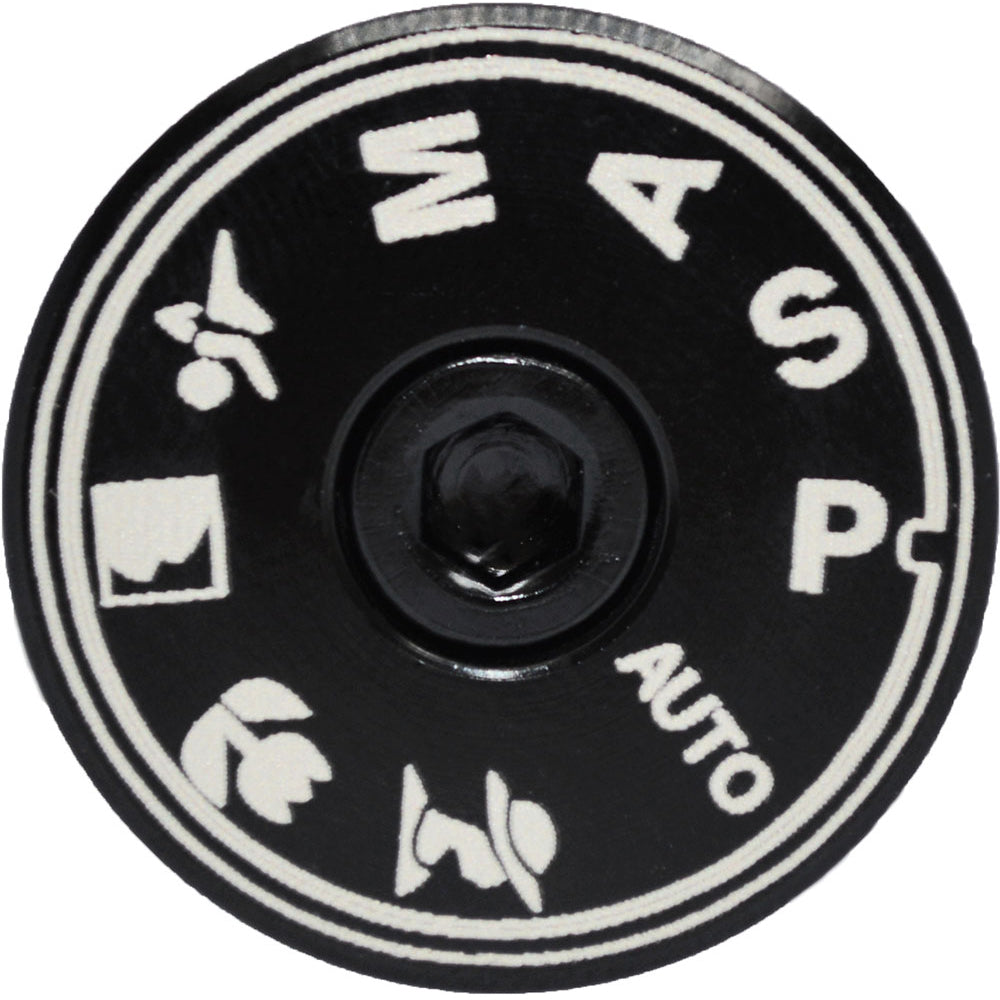 Capped Out Camera Mode Dial Top Cap - Black - Flat