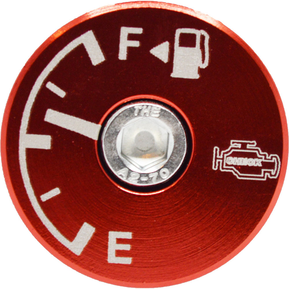 Capped Out Fuel Gauge Top Cap - Red - Flat
