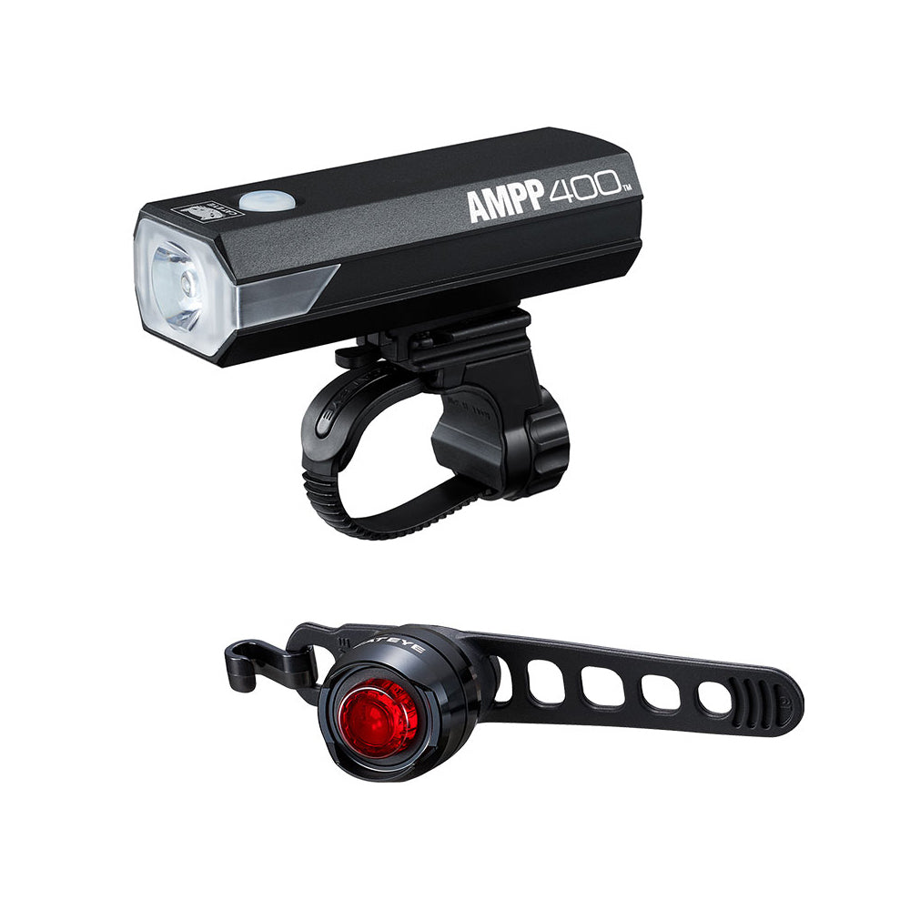 Cateye AMPP 400 Lumen Front and Orb Rear RC Light Set