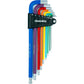 Cleanskin 9 Piece Coloured Ball End Allen Key Tool Set - Multicolour