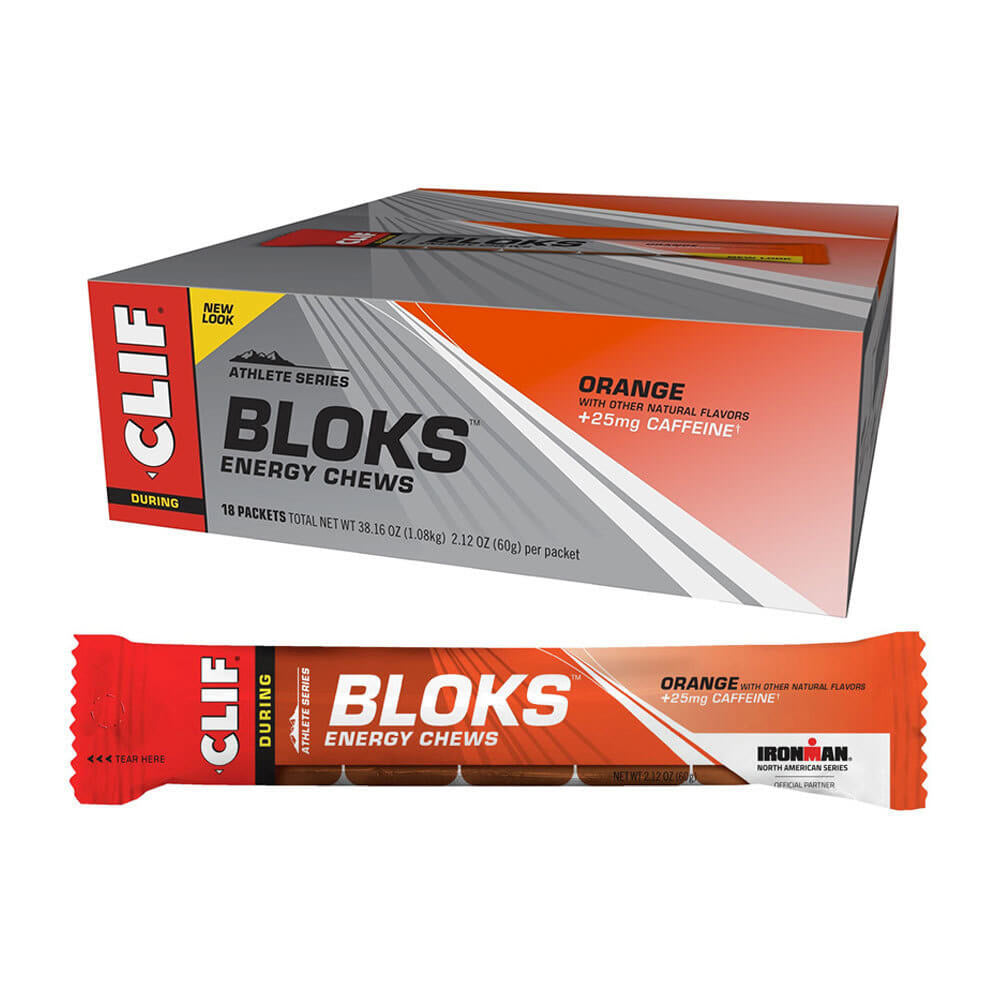 Clif Shot Bloks Box 18 x 60g Energy Chews - Orange