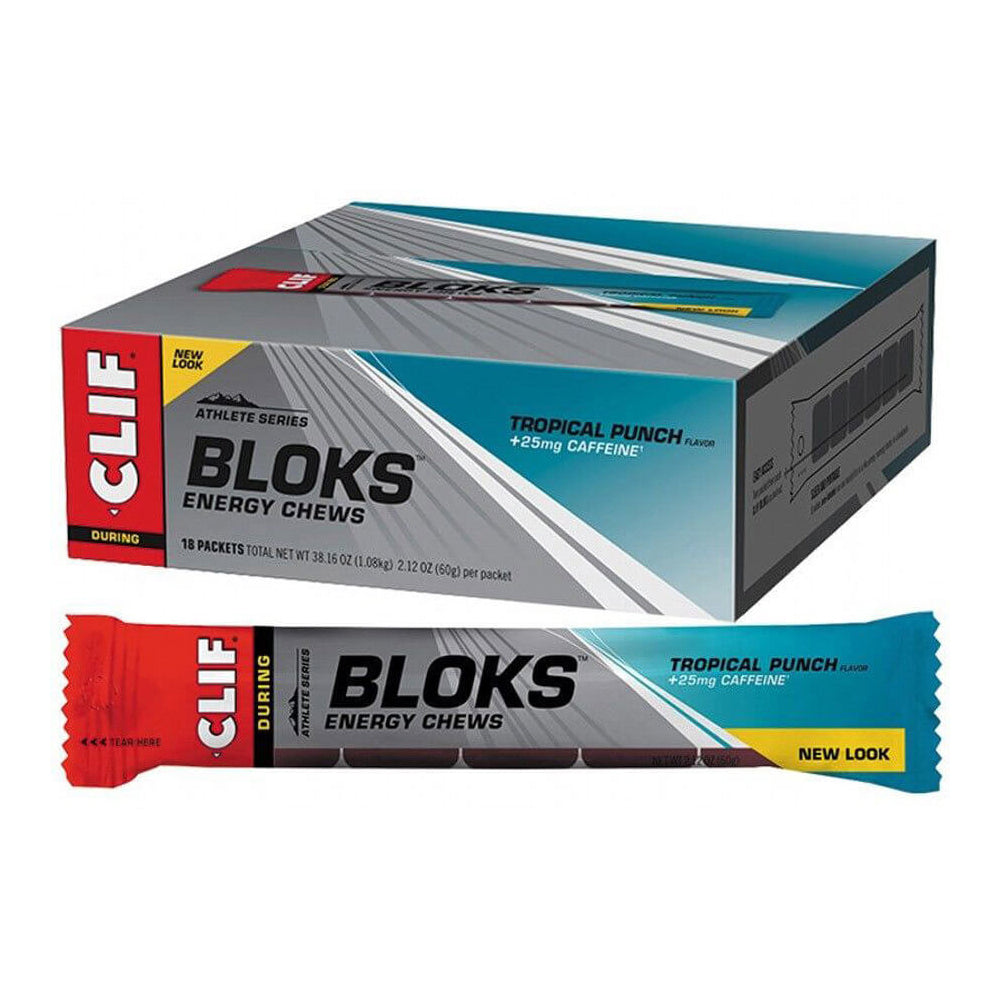 Clif Shot Bloks Box 18 x 60g Energy Chews - Tropical Punch