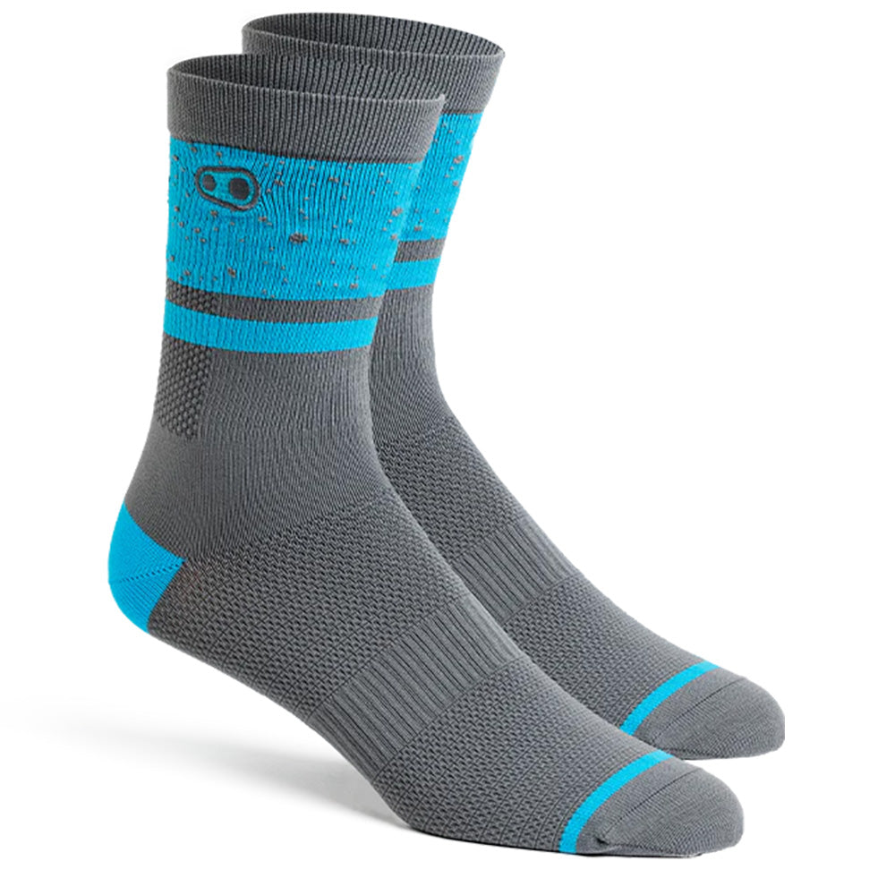 Crank Brothers Icon Limited Edition Splatter MTB Socks - S-M - Grey - Blue