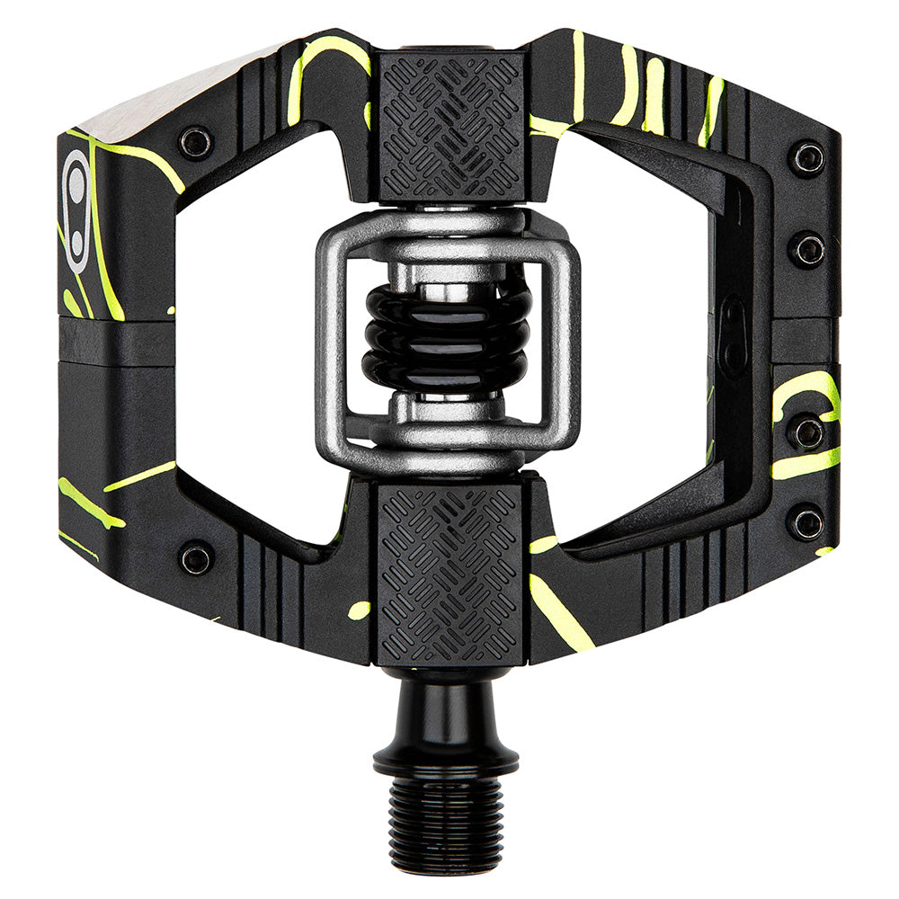 Crank Brothers Mallet E LS Limited Edition Splatter Pedals - Lime Green