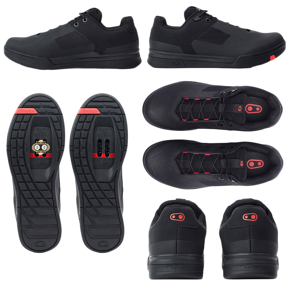 Crank Brothers Mallet Lace Clipless Shoes - US 10.0 - Black - Red