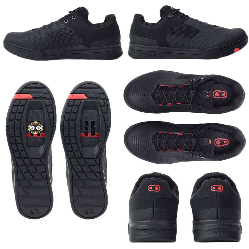 Crank Brothers Mallet Lace Clipless Shoes - US 11.5 - Black - Red