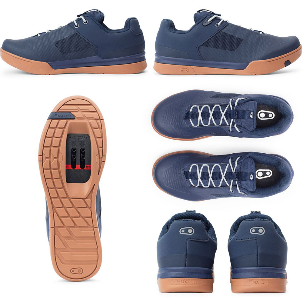 Crank Brothers Mallet Lace Clipless Shoes - US 10.0 - Navy - Silver - Gum