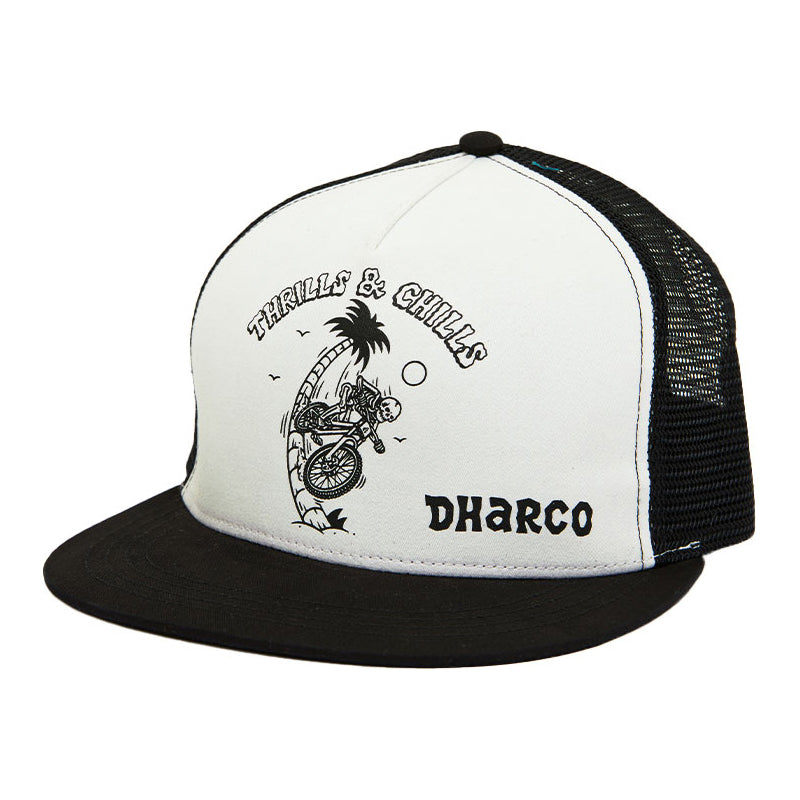 DHaRCO Flat Brim Trucker Hat - One Size Fits Most - Thrills and Chills