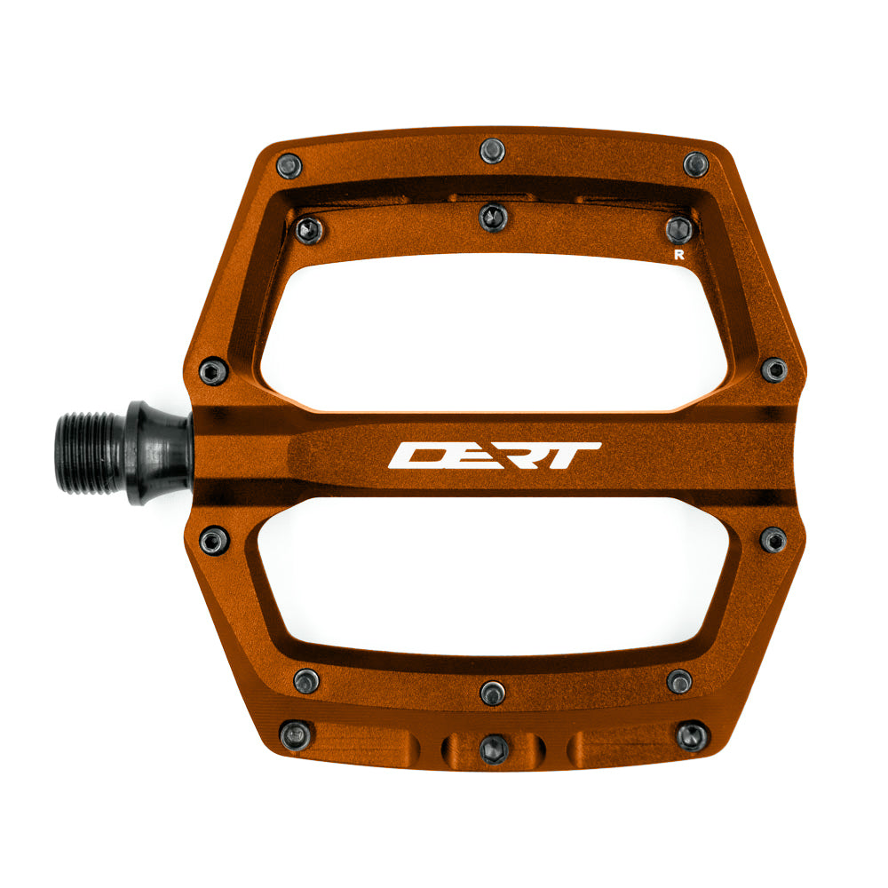 Dert Alloy Flat Pedals - Orange