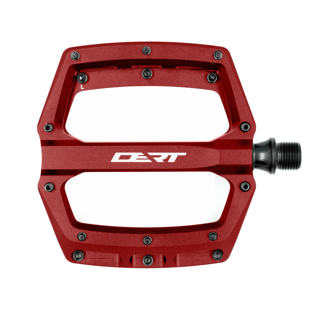 Dert Alloy Flat Pedals - Red