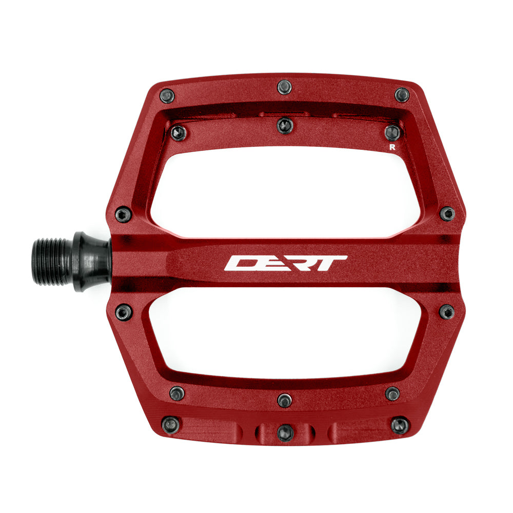 Dert Alloy Flat Pedals - Red