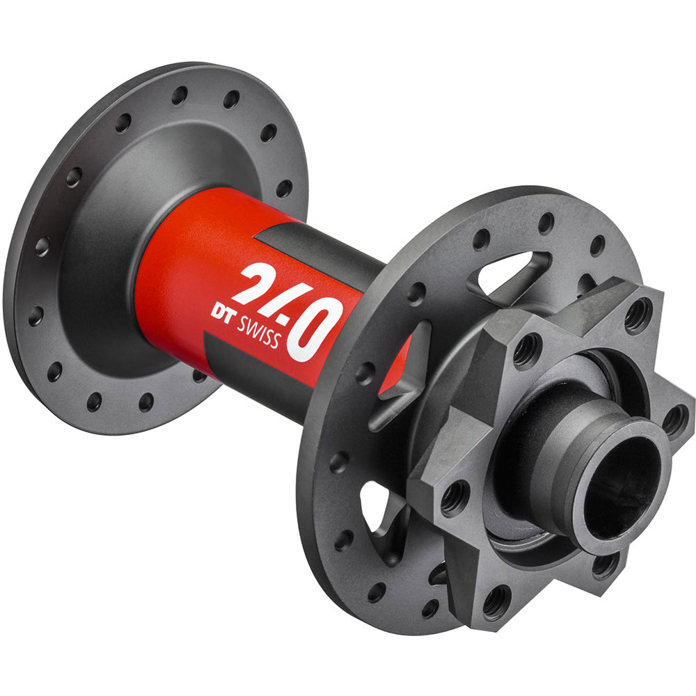 DT Swiss 240 6 Bolt Disc Front Hub - Black - Red - 15x110mm Boost - 2022 - 6 Bolt - Front - 28 Hole