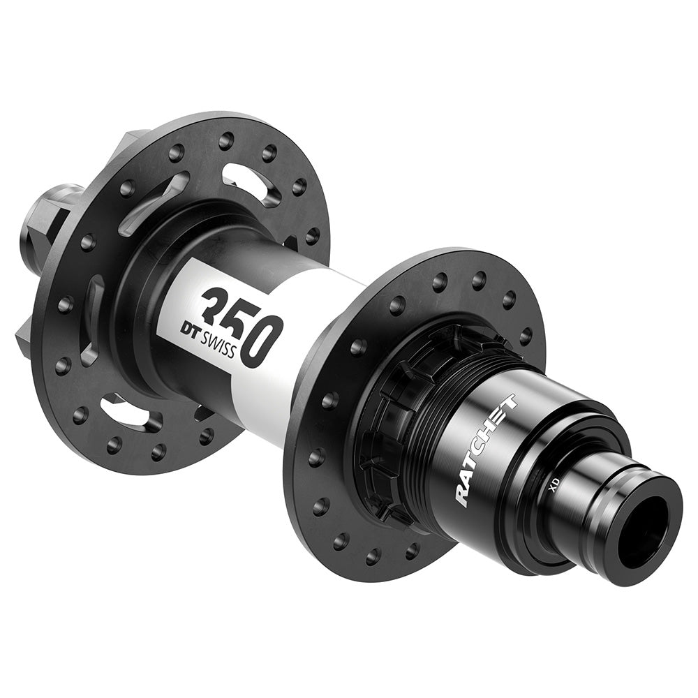 DT Swiss 350 6 Bolt Disc Rear Hub - XD Driver - Black - White - 12x148mm Boost - 2022 - 6 Bolt - Rear - 28 Hole