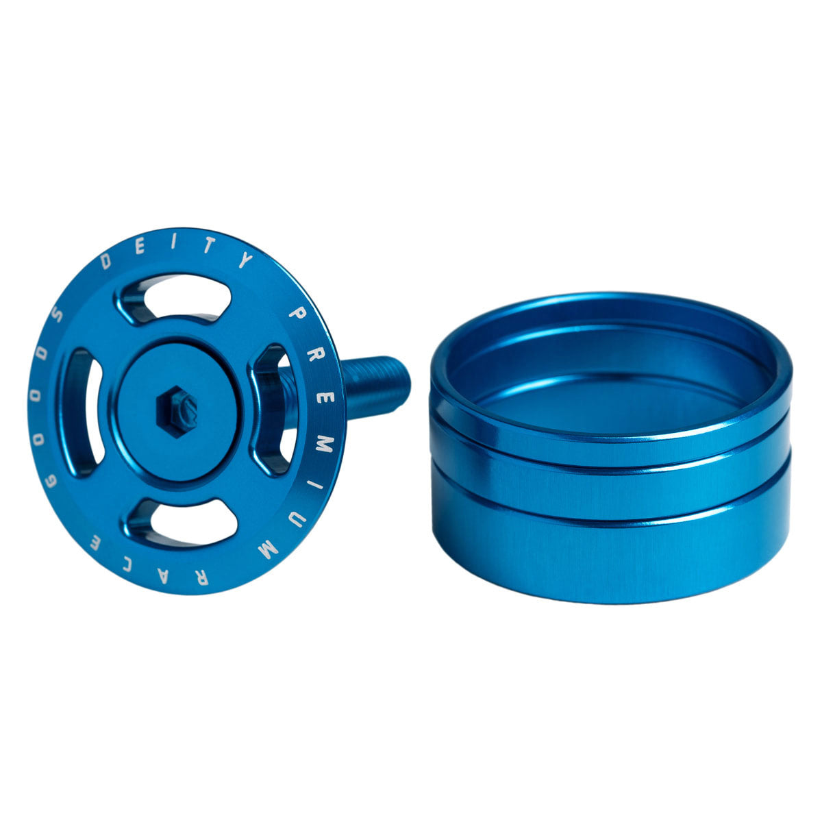 Deity Crosshair Headset Spacer and Top Cap Kit - Blue