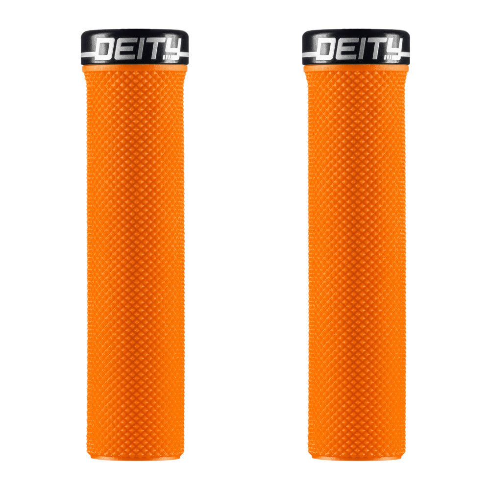 Deity Slimfit Single Clamp Lock On Grips - Orange With Black Clamps