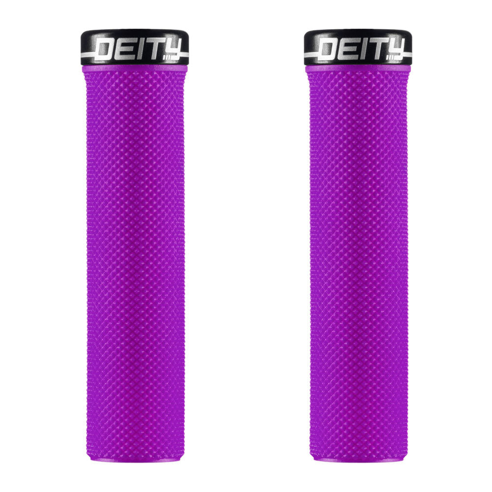 Deity Slimfit Single Clamp Lock On Grips - Purple With Black Clamps