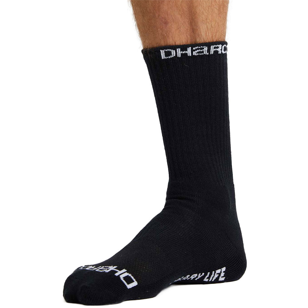 Dharco Crew Socks - L-XL - Black