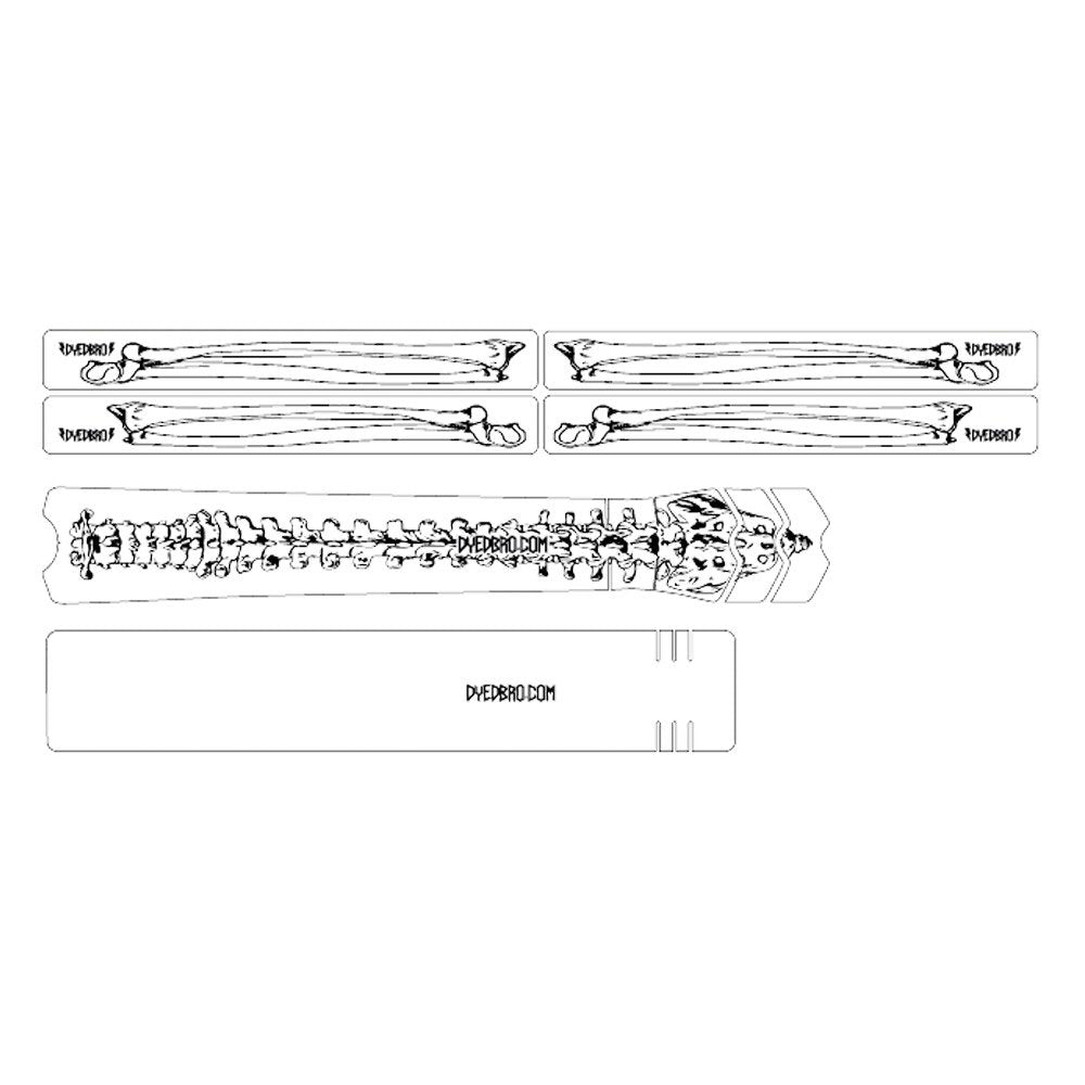 DyedBro Bones Bike Protection Film - Clear - Black