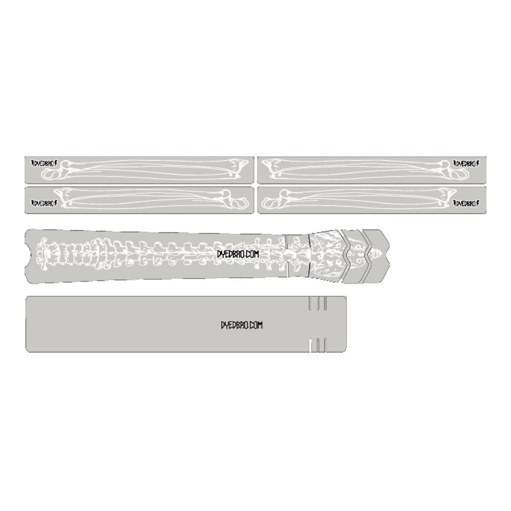 DyedBro Bones Bike Protection Film - Clear - White