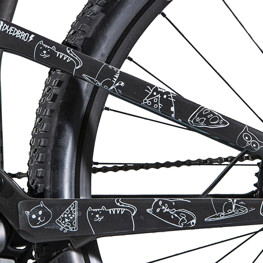 DyedBro Cats Bike Protection Film - Clear - White