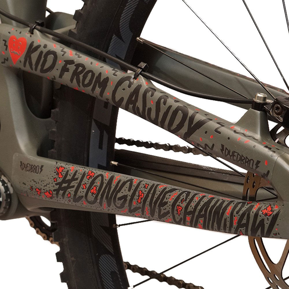 DyedBro Chainsaw Bike Protection Film - Clear - Black - Red
